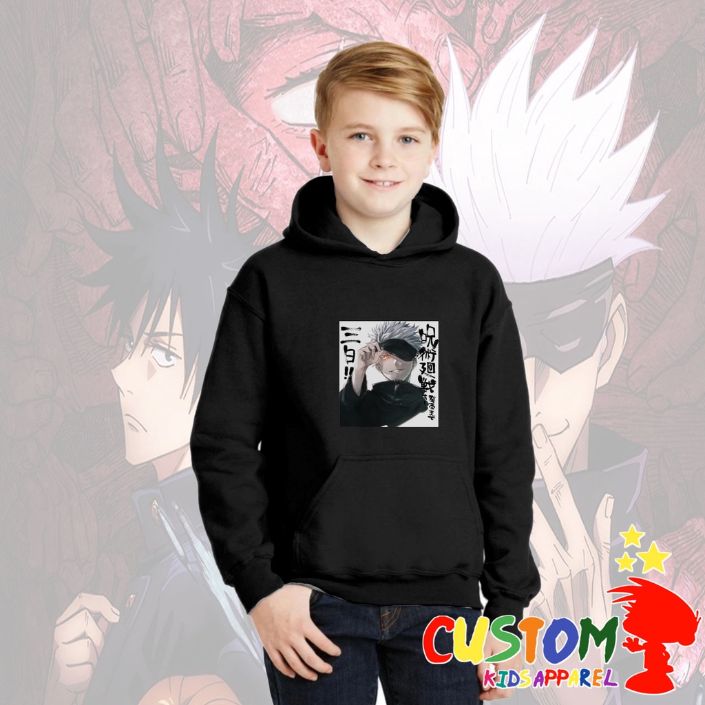 Hoodie Jacket Kids Anime Manga Jujutsu Kaisen Gojo Satoru | Shopee ...