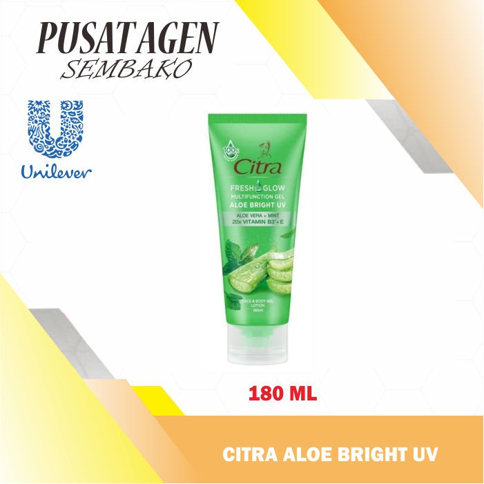 Citra ALOE BRIGHT UV 180ML FRESH GLOW MULTIFUNCTION GEL BODY LOTION 180ML VITAMIN VIT MINT