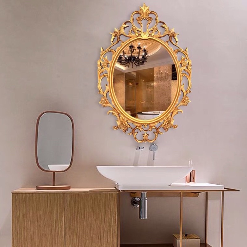 Fea Elegant Oval (Golden/White) Decorative Hanging Wall Mirror for ...
