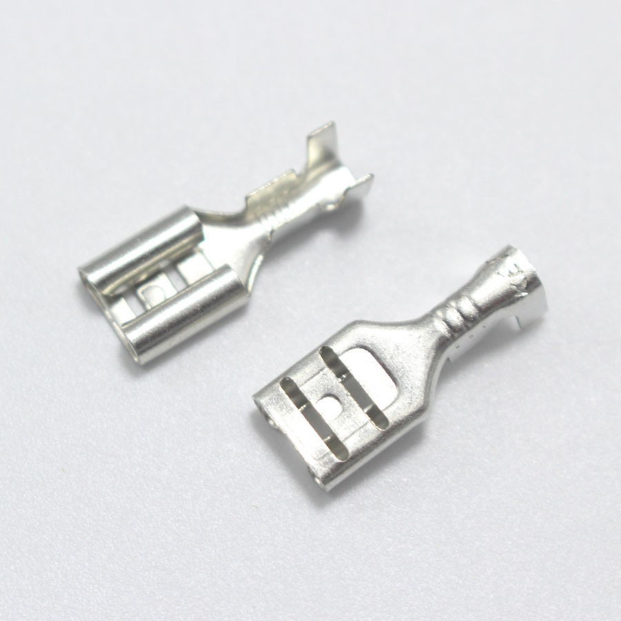 50pcs 6.3 Crimp Terminal 6.3mm Uninsulated Spring Connector 6.3mm ...