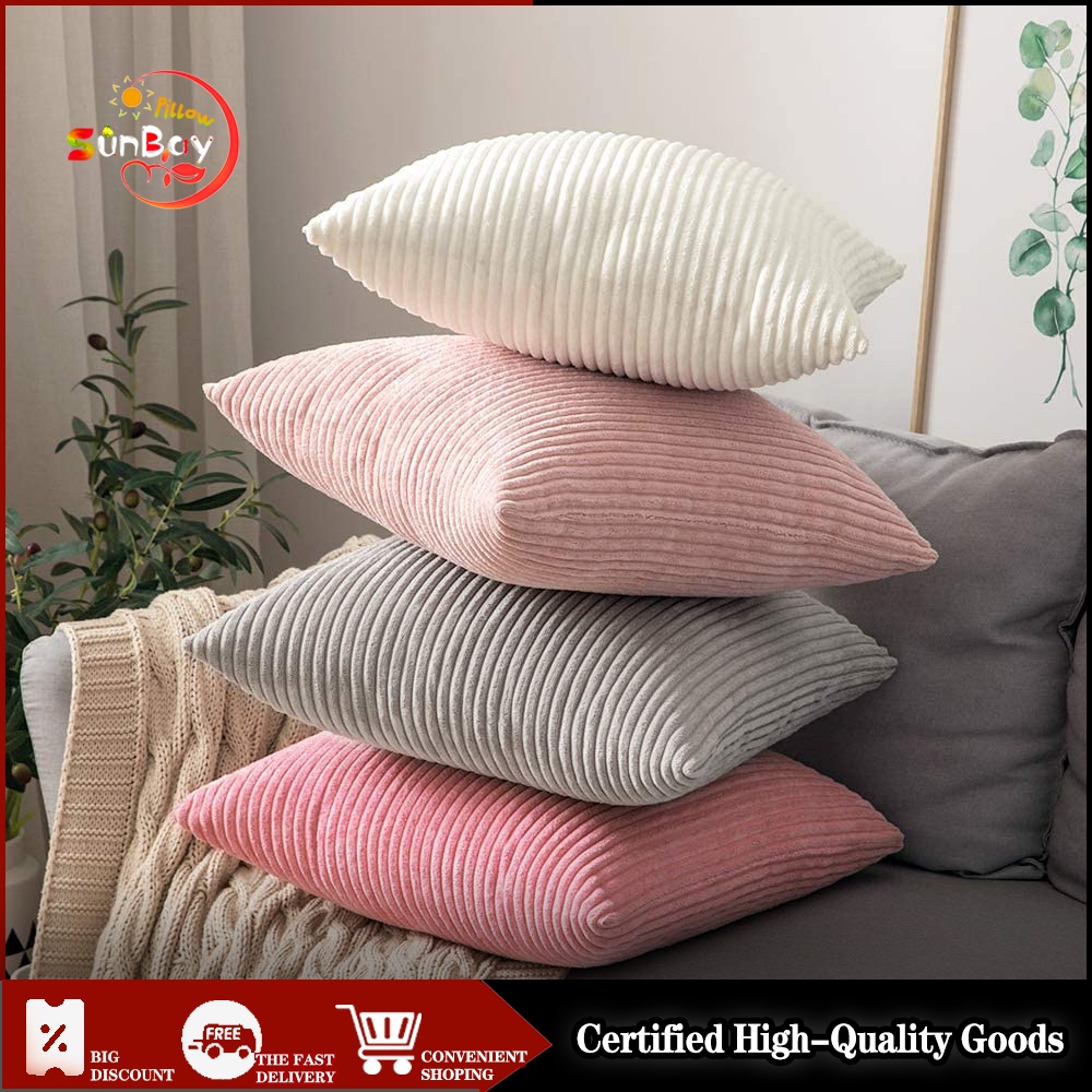 Striped Cushion Cover Soft Corduroy Throw Pillow Case Nordic Home  Decorative Pillow Cover for Bed Couch Sofa Living Room