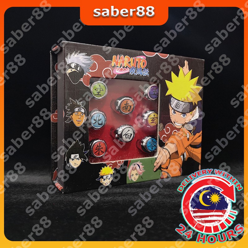 Naruto Akatsuki Ring set Naruto Akatsuki Ring/Ring All 10 Models ...