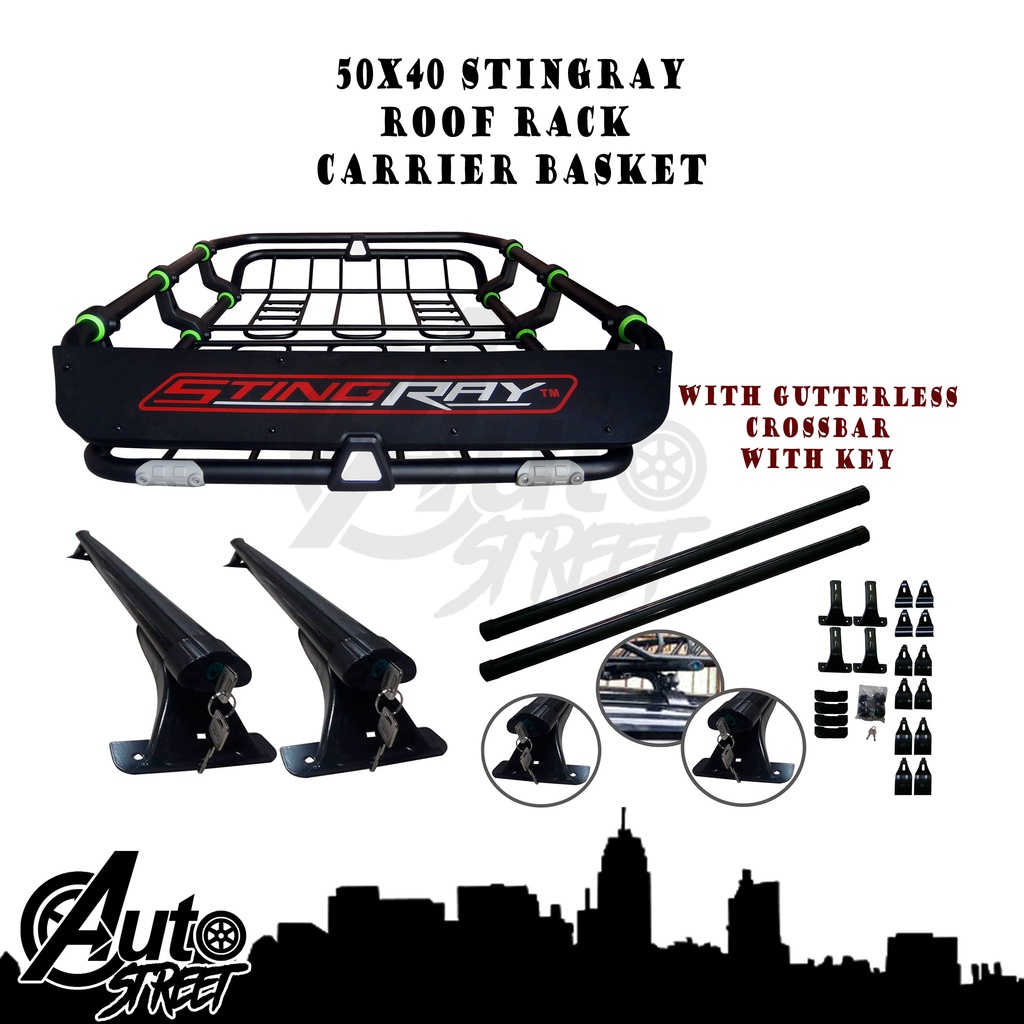 50x40 Stingray Roof Rack Carrier Basket with Gutterless Type Crossbar ...