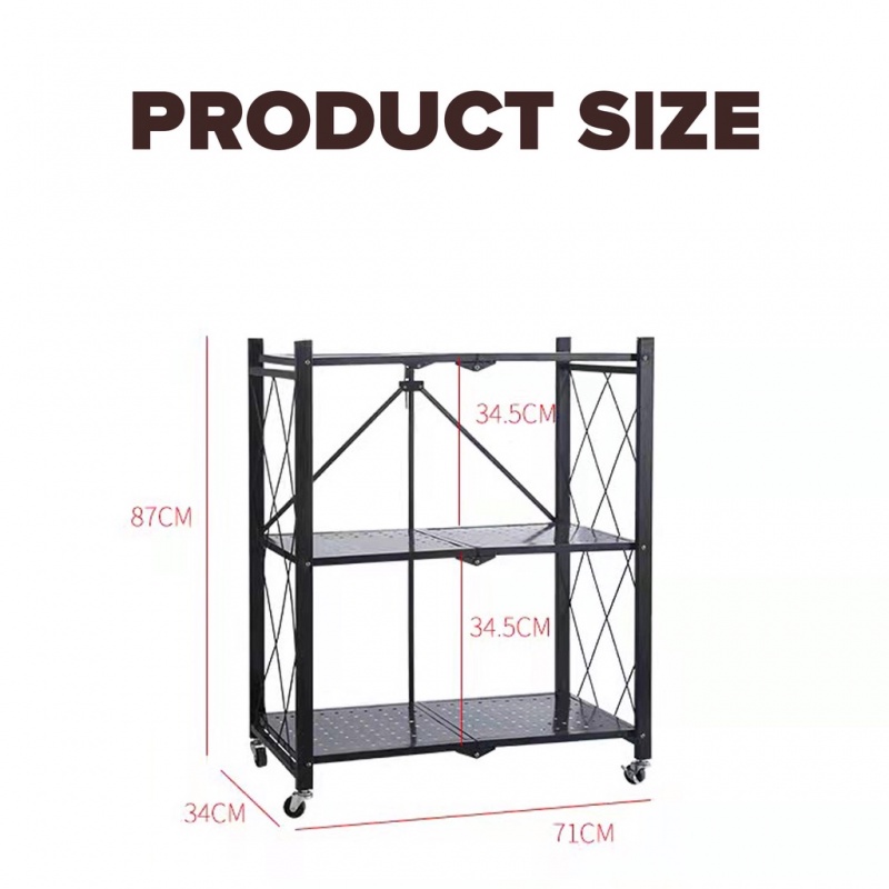 3-4-5 Layer Folding Kitchen Supplies Racks Installation-Free Foldable ...