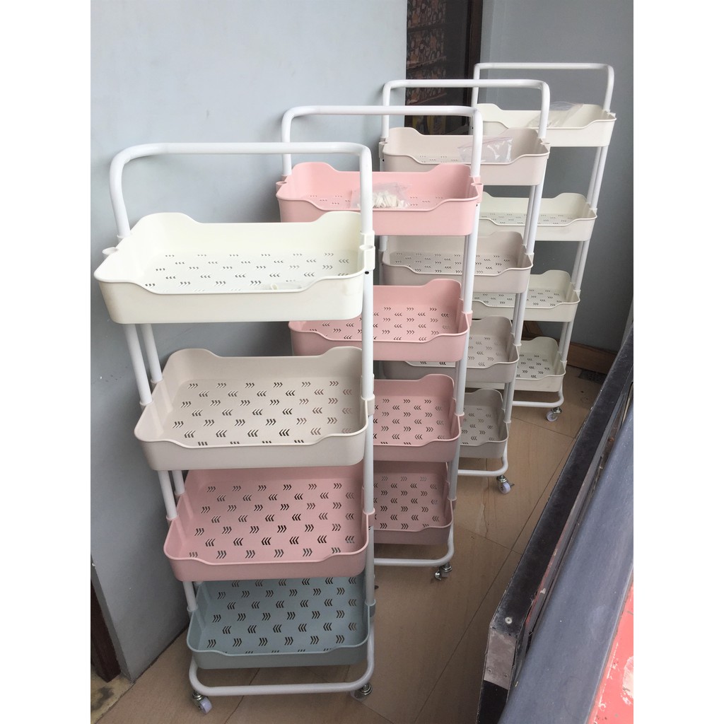 4 Layer Multipurpose Trolley Baby Cart Kitchen Cart Bathroom