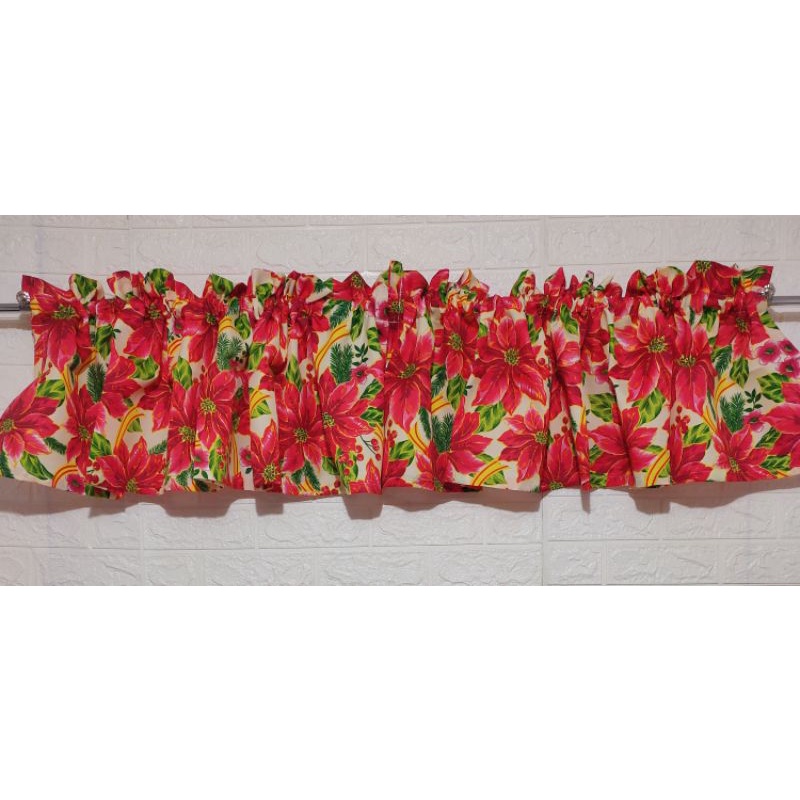 Limited edition Christmas Design Valance Curtain 60x15inches | Shopee ...