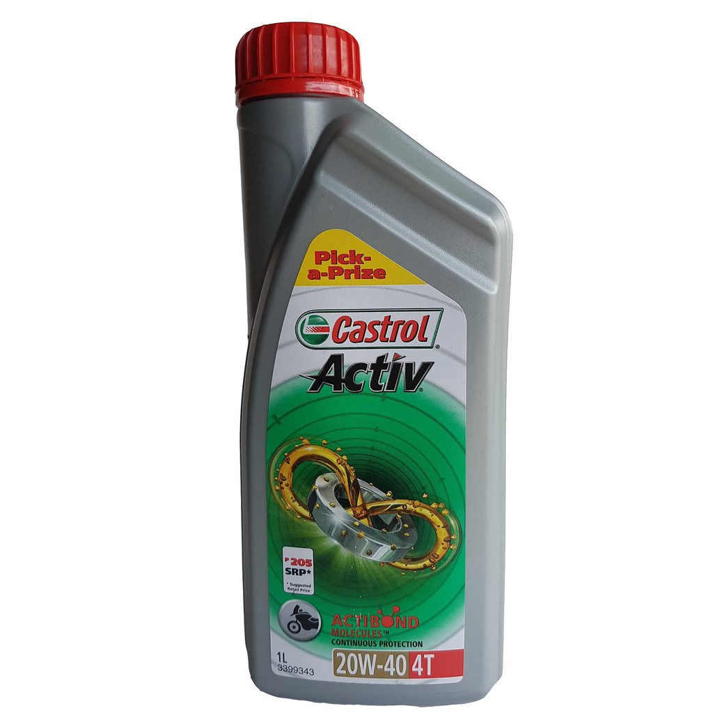 CASTROL ACTIV 4T 20W - 40 1 LITER ENGINE OIL d801000042 | Shopee ...