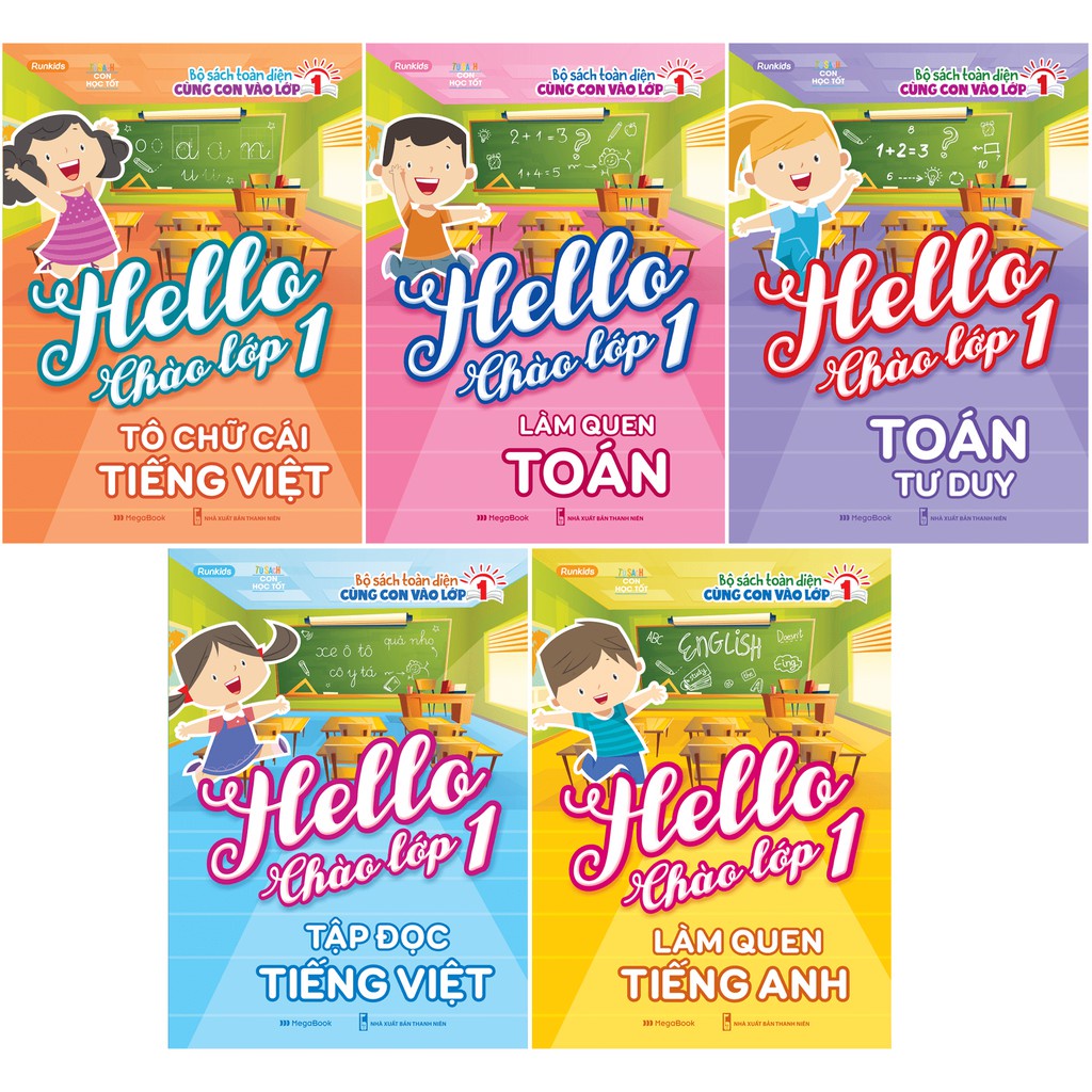 Hello Hello 5-book combo book for grade 1 (Math, Vietnamese, English ...