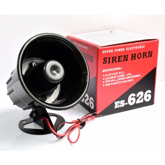 ES626 Super Power Electronic Siren Horn Alarm; MOTORCYCLE FOG HORN; CAR HORN ALARM Shopee