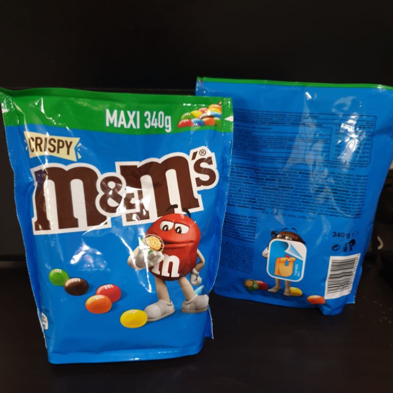 Crispy maxi pouch M&M's 340g in duty-free at bordershop