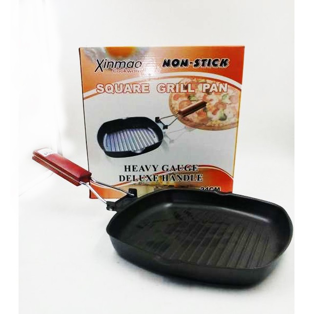 Non Stick Steak Frying Pan Foldable Steak Pan Thicken Striped Square