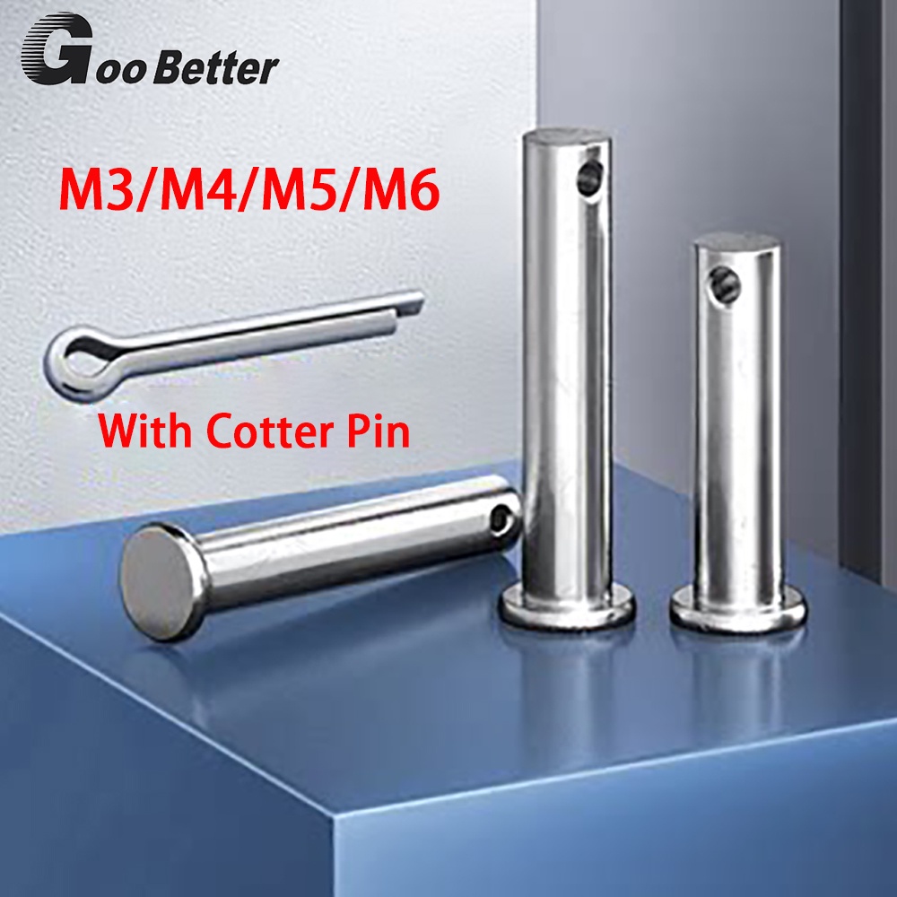 thumbnail interactive-video image 1 of A2 Stainless Steel Clevis Pins - Metric Sizes M3 To M20, Various Lengths - Hinge/Rigging Pins 1 of 6
