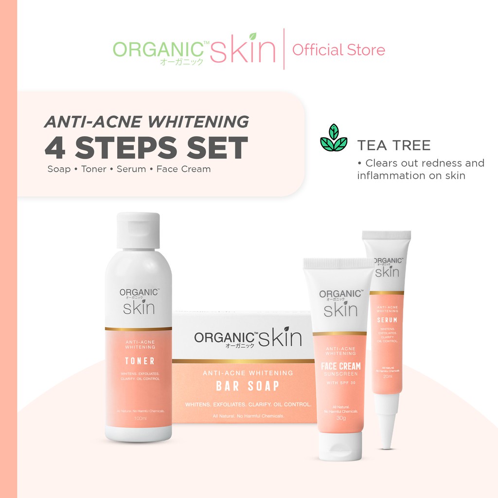 【Philippine cod】 Organic Skin Japan Antiacne Whitening 4Step Skincare