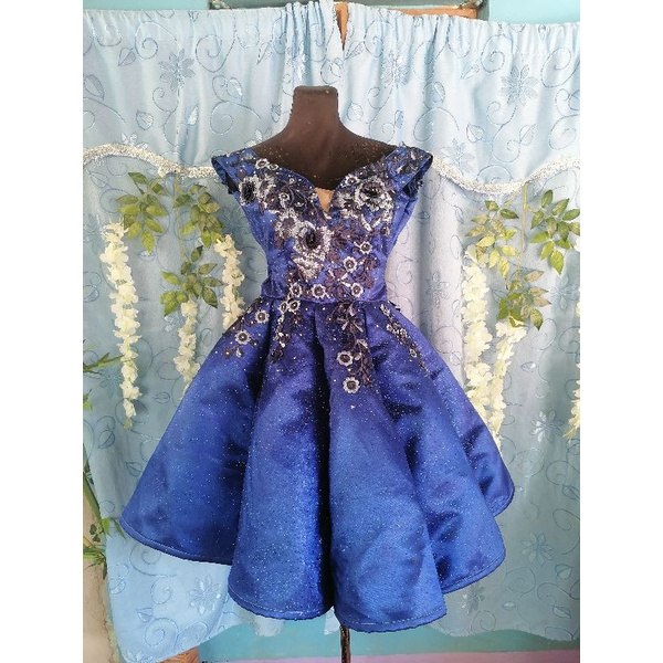 Royal blue cocktail gown top