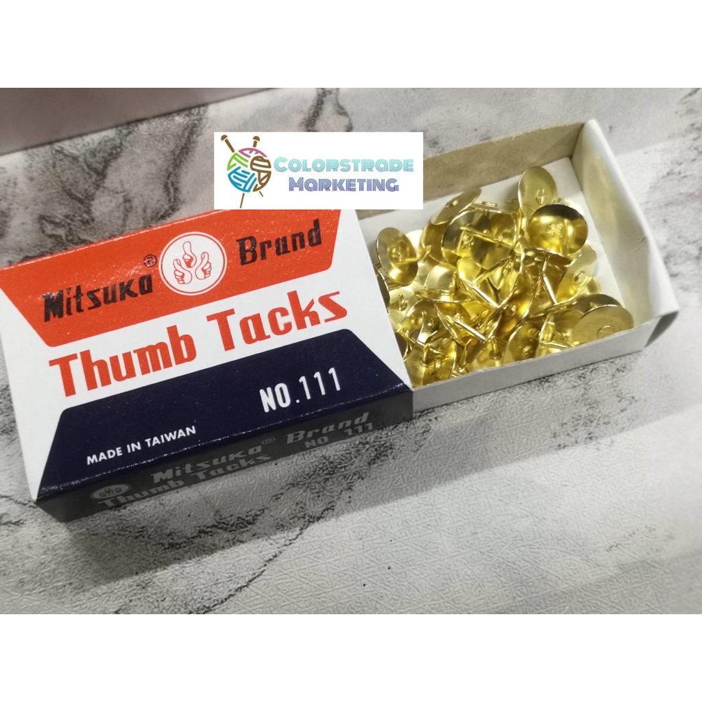 Mitsuko Thumb Tacks Gold Steel High Quality Made in Taiwan Sold per Inner Box Shopee Philippines