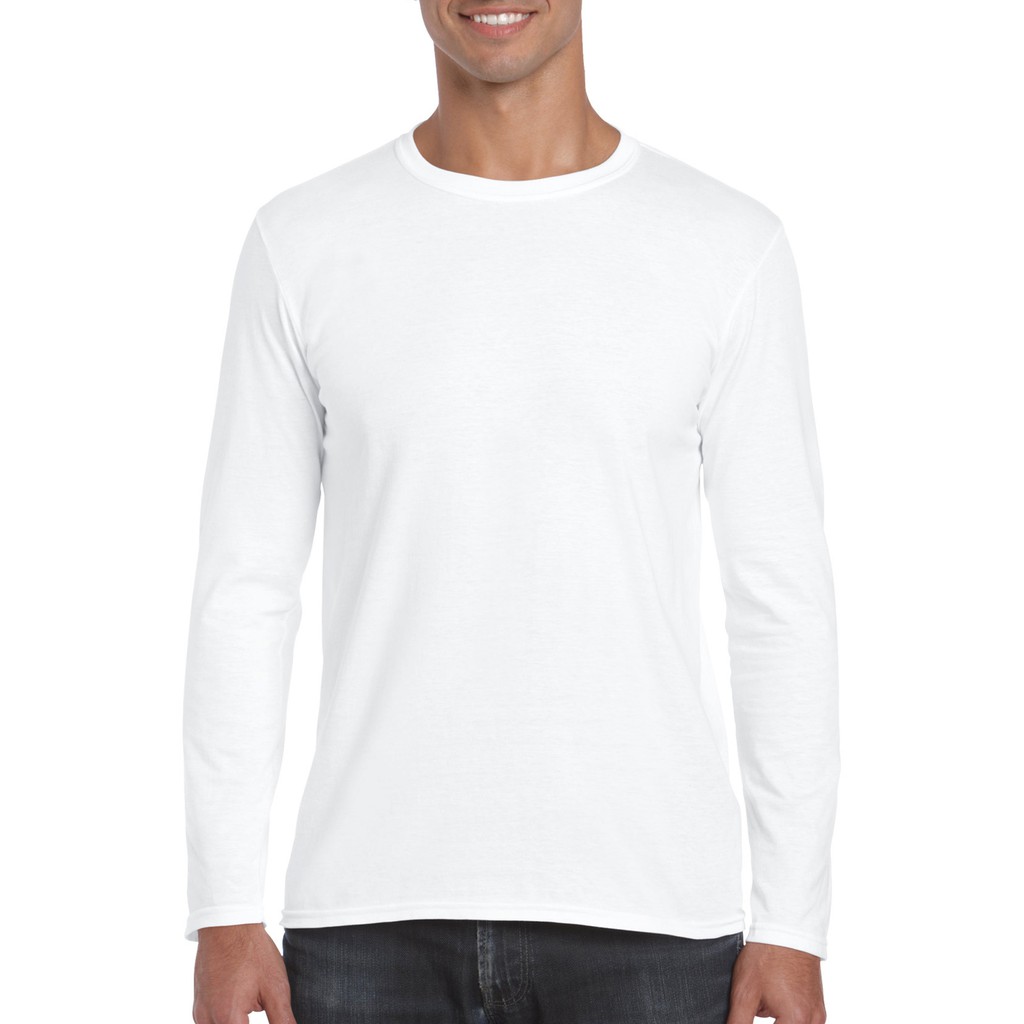 Gildan 76400 Premium Cotton Adult Long Sleeve T Shirt White Shopee