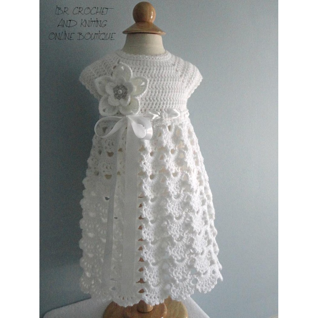 Crochet Christening Dress Newborn Outfit Baby Girl Clothes Crochet Baby Dress DRESS ONLY MUO Shopee Philippines