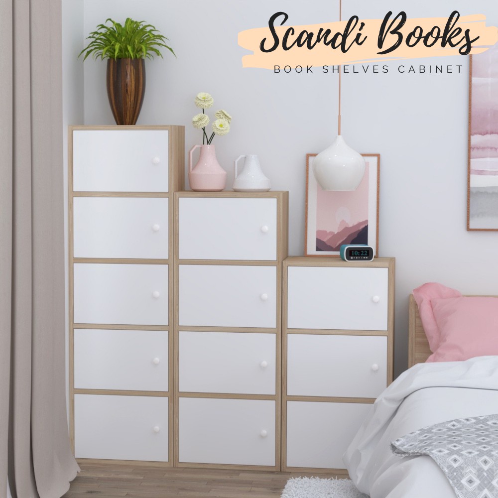 Scandinavian Storage Cabinets / Furniture / book shelves | Shopee ...