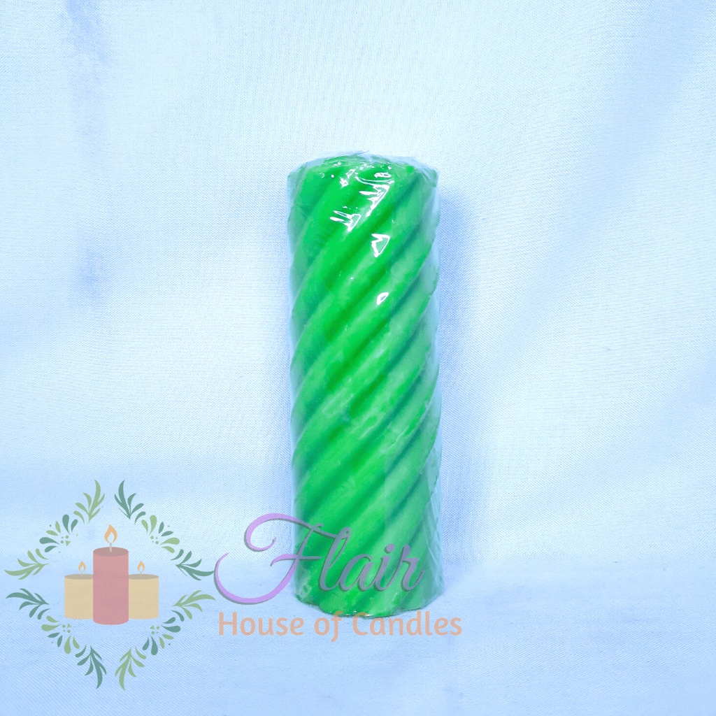 Flair 708 Spiral Candle Colored Smokeless Pillar Candle (16hrs Burn