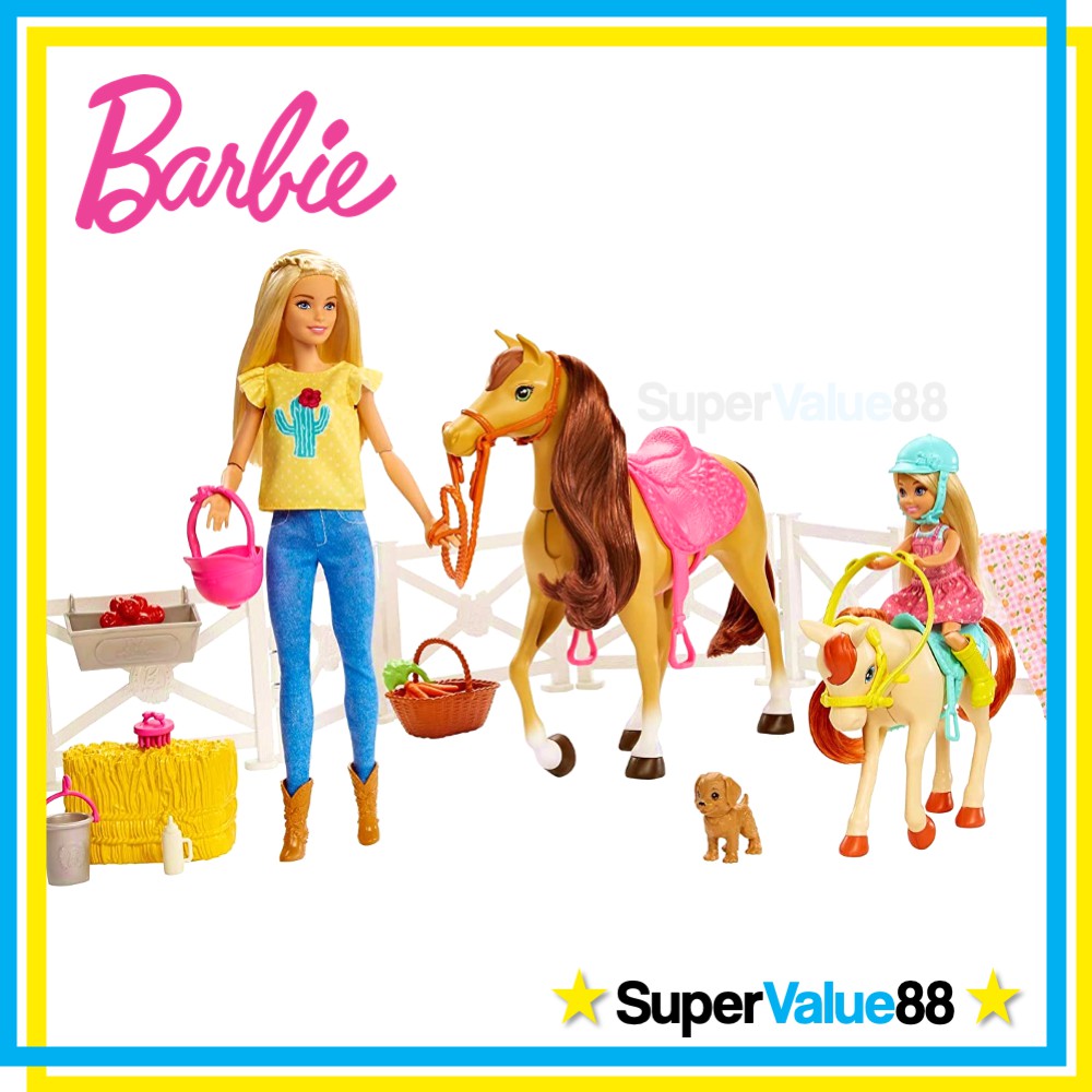 Barbie hugs n horses hot sale playset