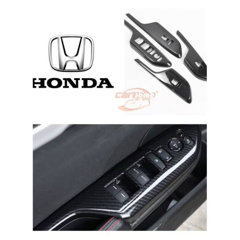 Honda Civic FC Power Window Switch Panel Carbon Fiber Cover (4pcs ...