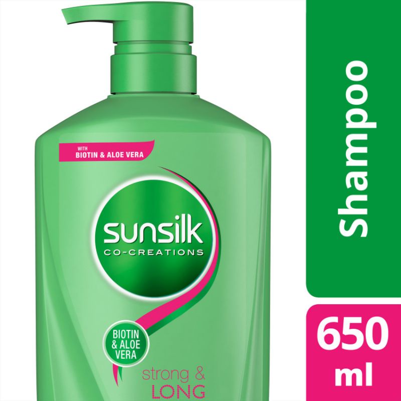 Sunsilk Co- Creations BIOTIN AND ALOE VERA STRONG AND LONG SHAMPOO 650ML |  Shopee Philippines