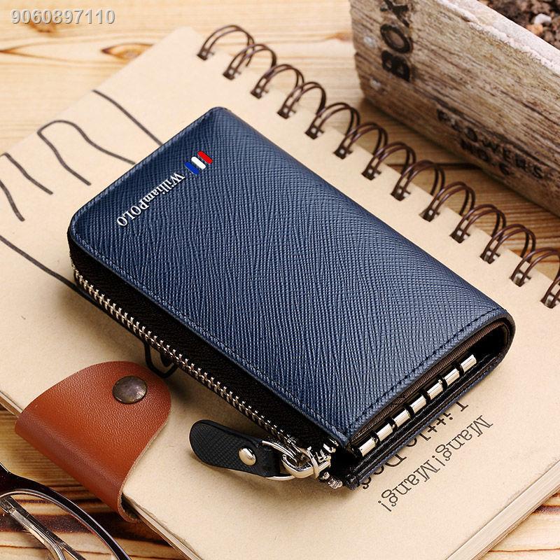 ☊▩POLO key case card case two-in-one car key case men s leather key case  men s high-end new home