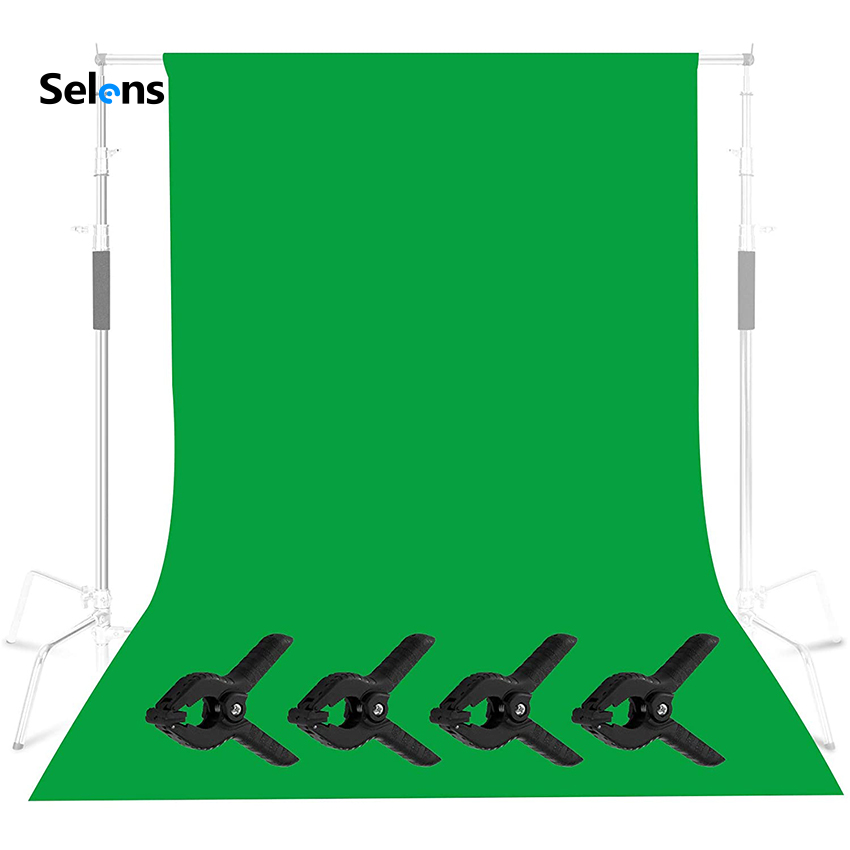 Selens Green Screen Backdrop 6.5x10ft/2x3m Background Cloth with 4pcs ...