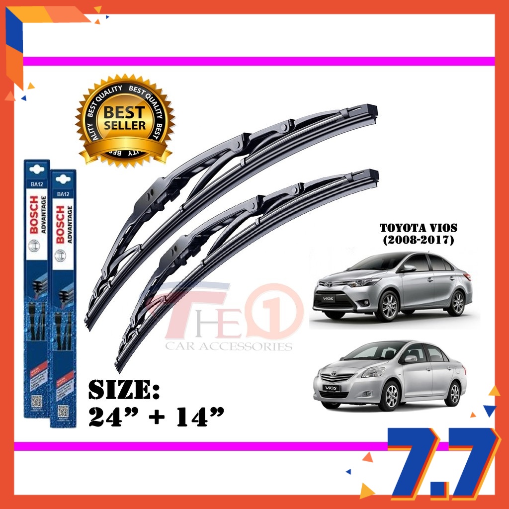 Toyota Vios Bosch Advantage Wiper Blade Set (24" + 14") Shopee