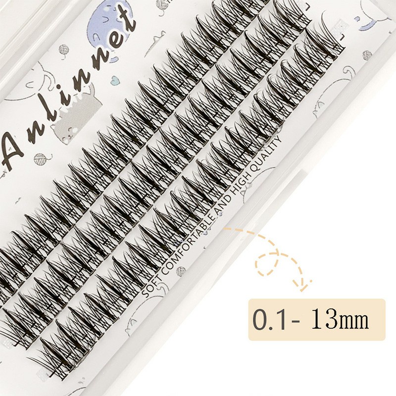 Fishtail Eyelashes Natural Realistic Single Cluster Segmented Grafting ...