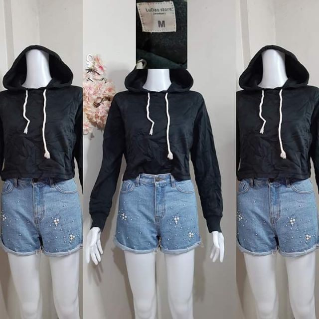 Crop top best sale hoodie shopee