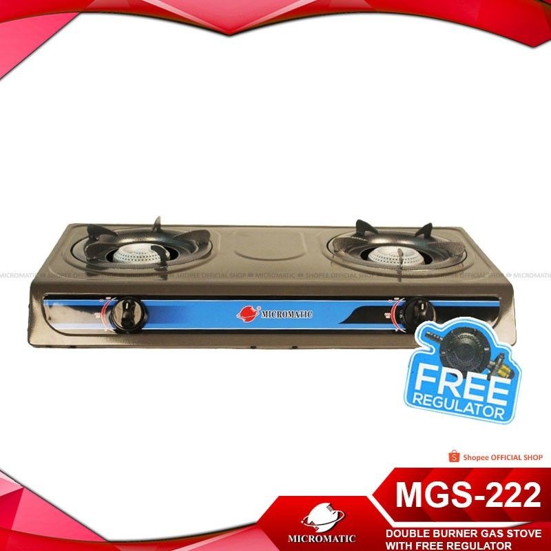 MICROMATIC STAINLESS GAS STOVE DOUBLE BURNER WITH FREE REGULATOR Shopee Philippines