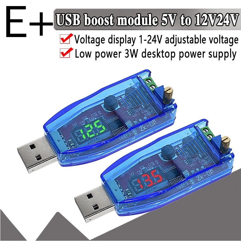 Adjustable USB Voltage Converter 5V To 1-24V Buck Boost Module With Button & LED Display – Great For DIY Projects!