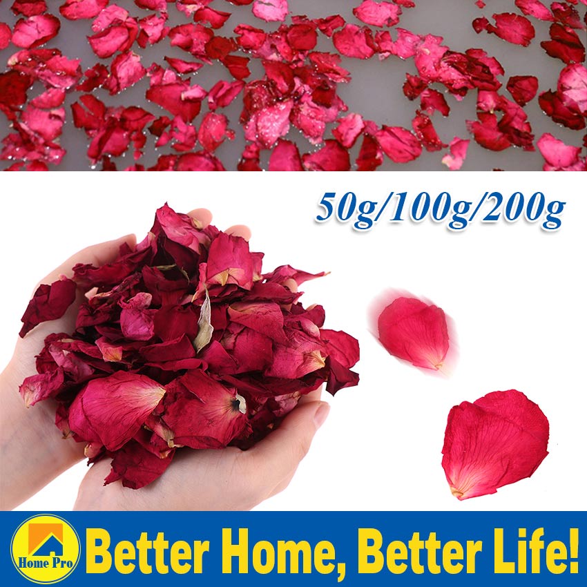 50/100/200g Romantic Natural Dried Rose Petals Bath Dry Flower Petal