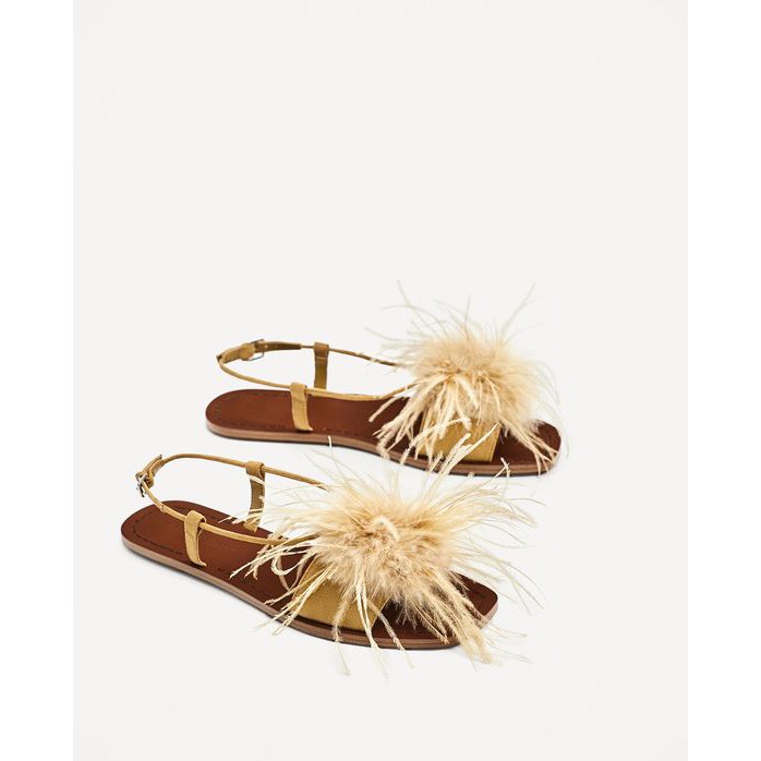 Feather deals sandals zara