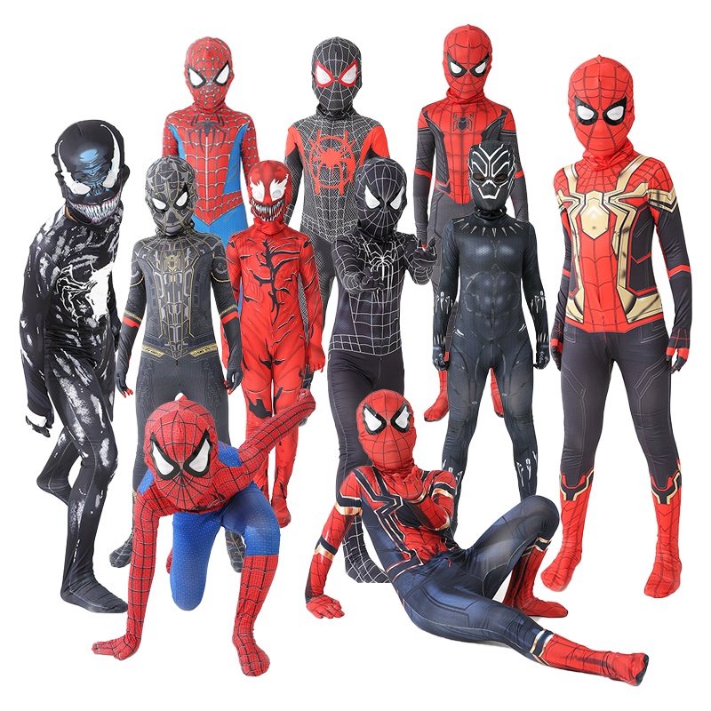 Kids Boy Spiderman Costume Cosplay Suit Spider-man Zentai Bodysuit  Superhero Jumpsuit For Adults