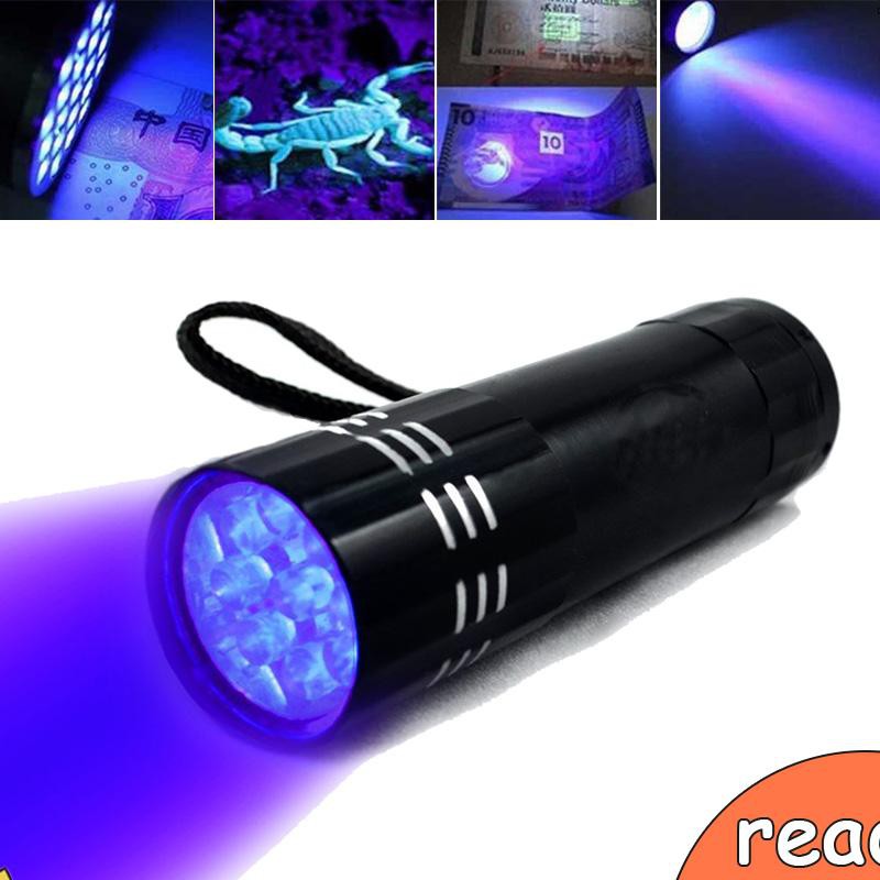 9 LED Mini Ultraviolet Flashlight UV LED Torch Ultraviolet Invisible ...
