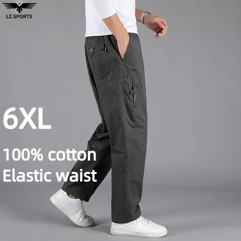 Cotton Men's Cargo Pants Casual Loose Mens Pant Multi Pocket Military Long  Trousers Men High Quality Plus Size 6xl