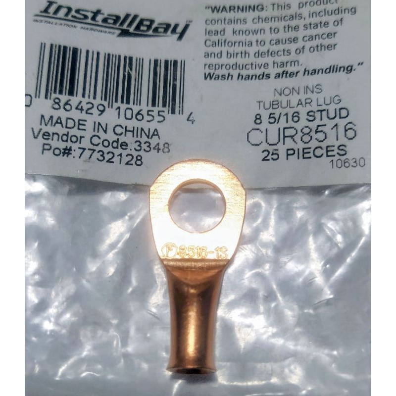 Install Bay Copper Ring Terminal Connector 8 Gauge 5/16" 5 Pcs Shopee