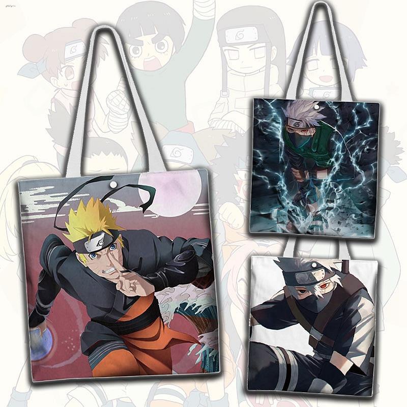 Naruto Tote Bag Naruto Sasuke Anime Peripheral Student Canvas Shoulder