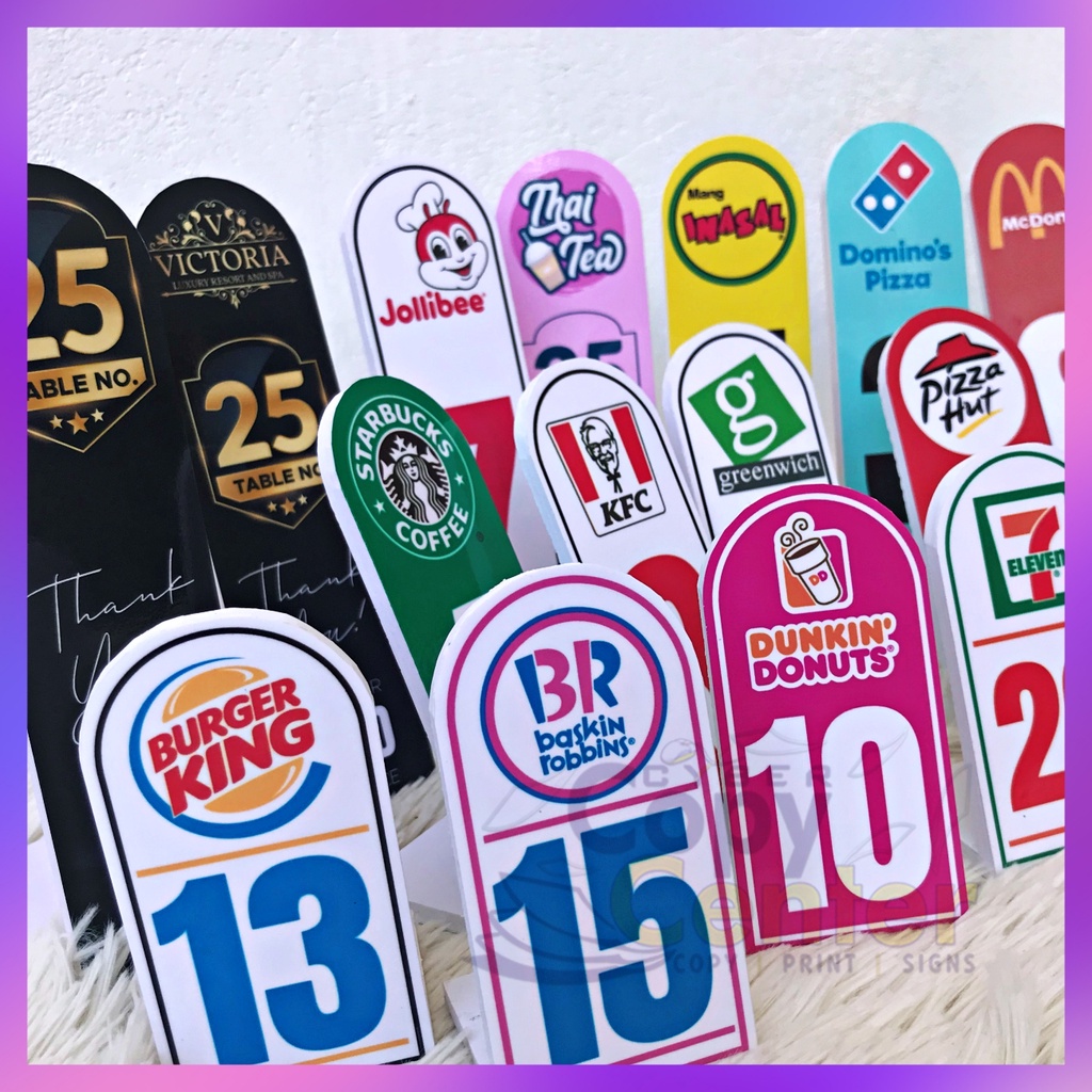 Number Stand Table number Standee Personalized customized Lstand ...