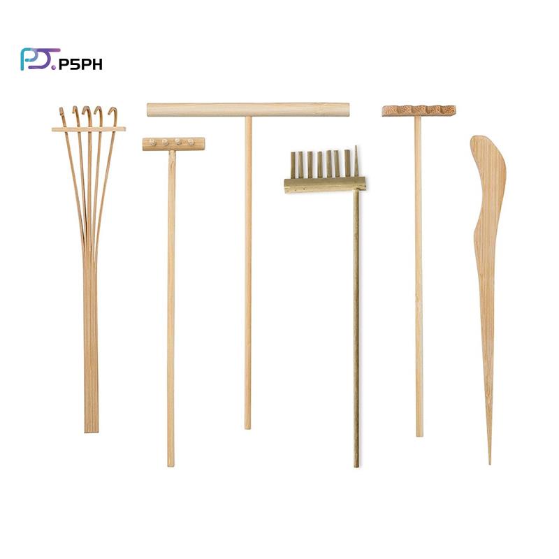 Mini Japanese Zen Garden Rake Bamboo Tool Set, Wooden Sandbox Sand Play ...