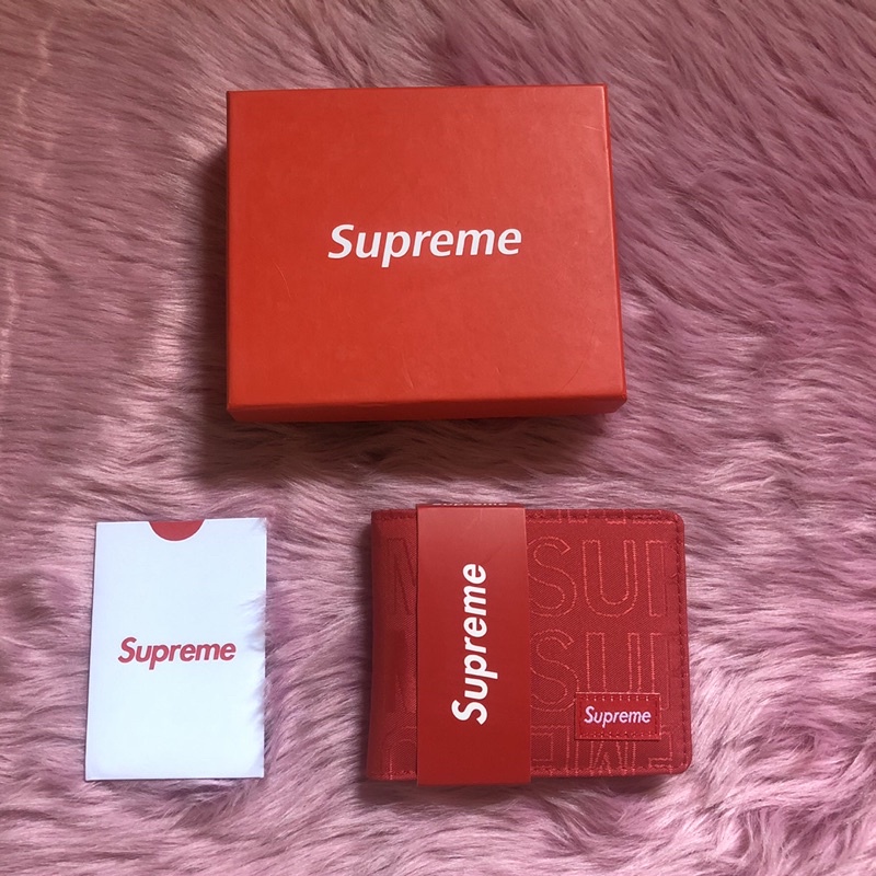 Red Supreme Wallet with box & tags
