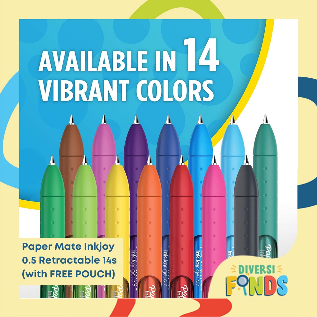 1 Set 14 Pcs Paper Mate InkJoy Gel Pens - 0.5mm Assorted Colors - With ...