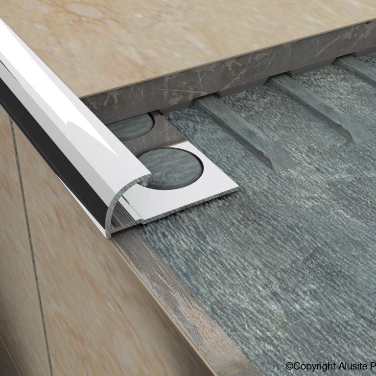 9MM TILE TRIM HEAVY DUTY L SHAPED or ROUND EDGE ALUMINIUM 2.4meters