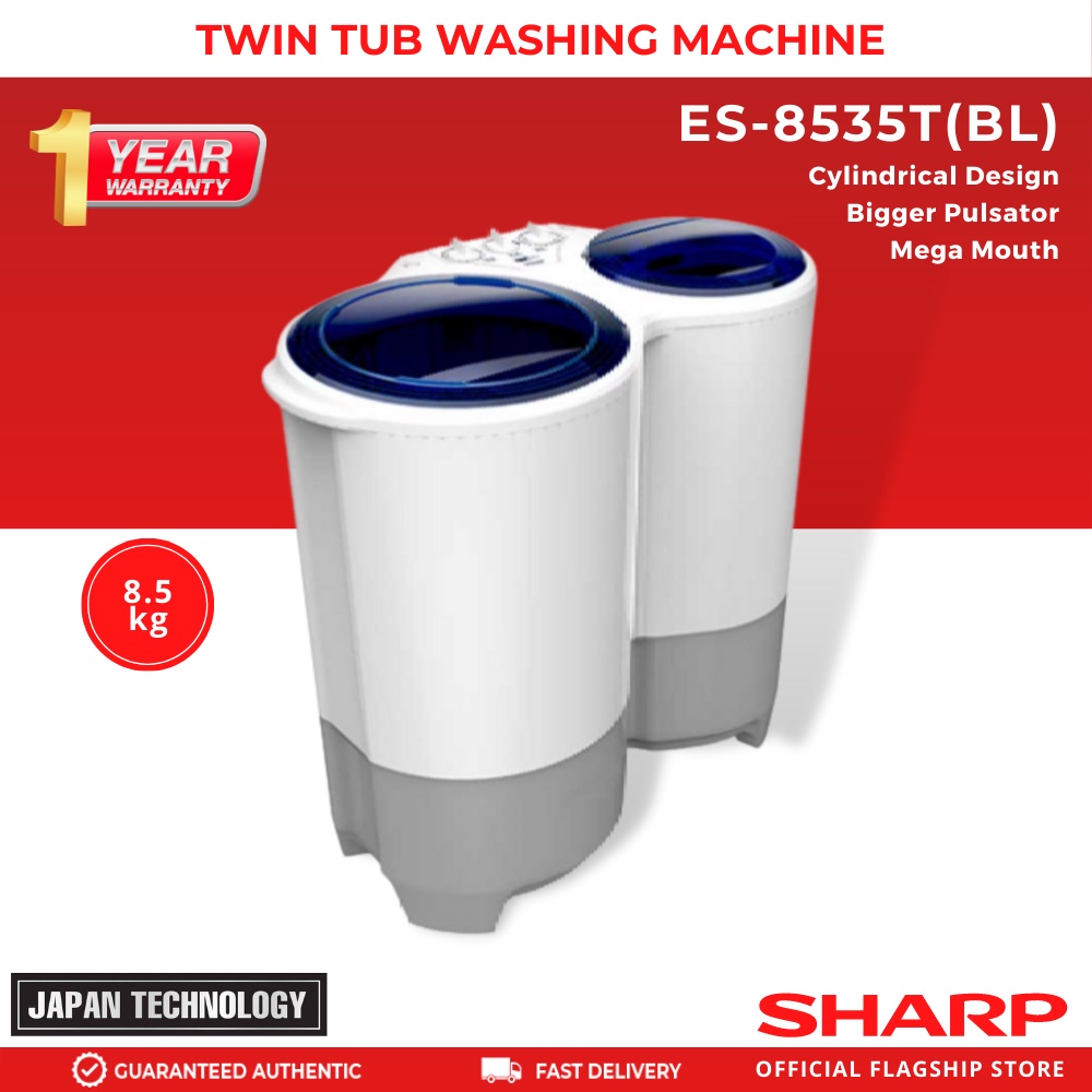 Sharp ES8535T(BL) Twin Tub 8.5 kg Washing Machine (NCR Delivery) Shopee Philippines