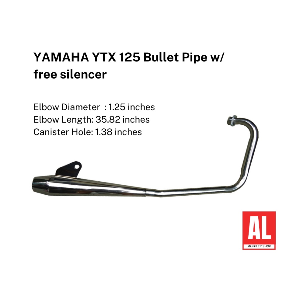 Yamaha YTX 125 Bullet Pipe Type Muffler / Yamaha YTX125 Exhaust