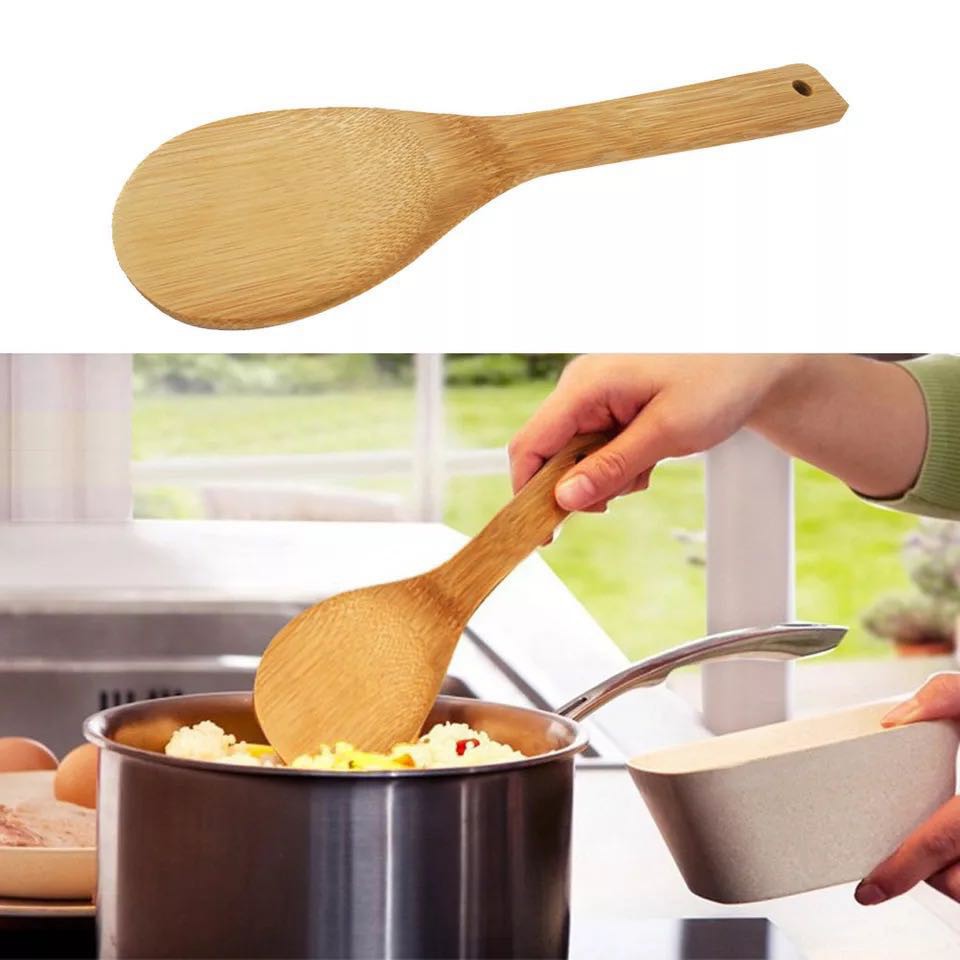 LS】Flat bamboo/Wooden Rice Paddle Spatula/laddle Natural bamboo/Wood Turner  Sandok | Shopee Philippines