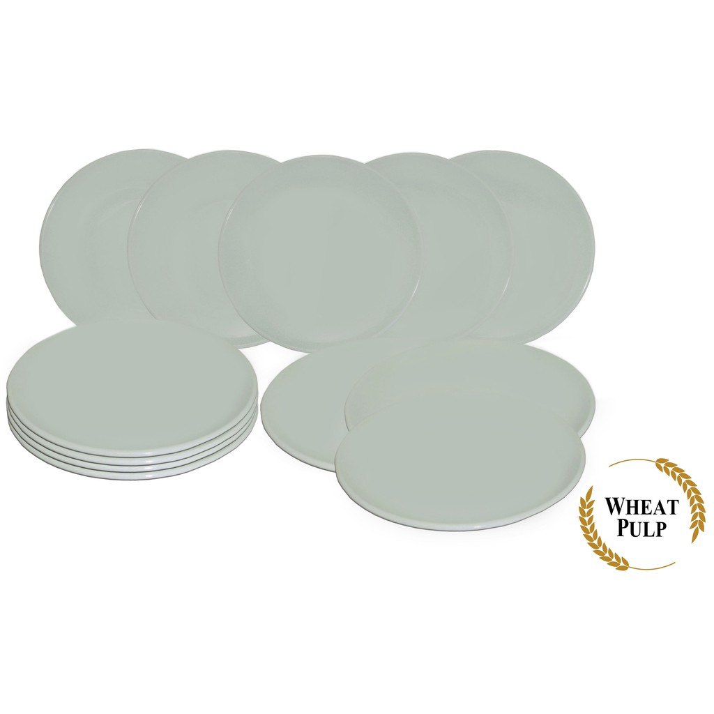 Nipponware 12-piece 9-inch Wheat Pulp Round Dinner Plate Set (Seaweed ...