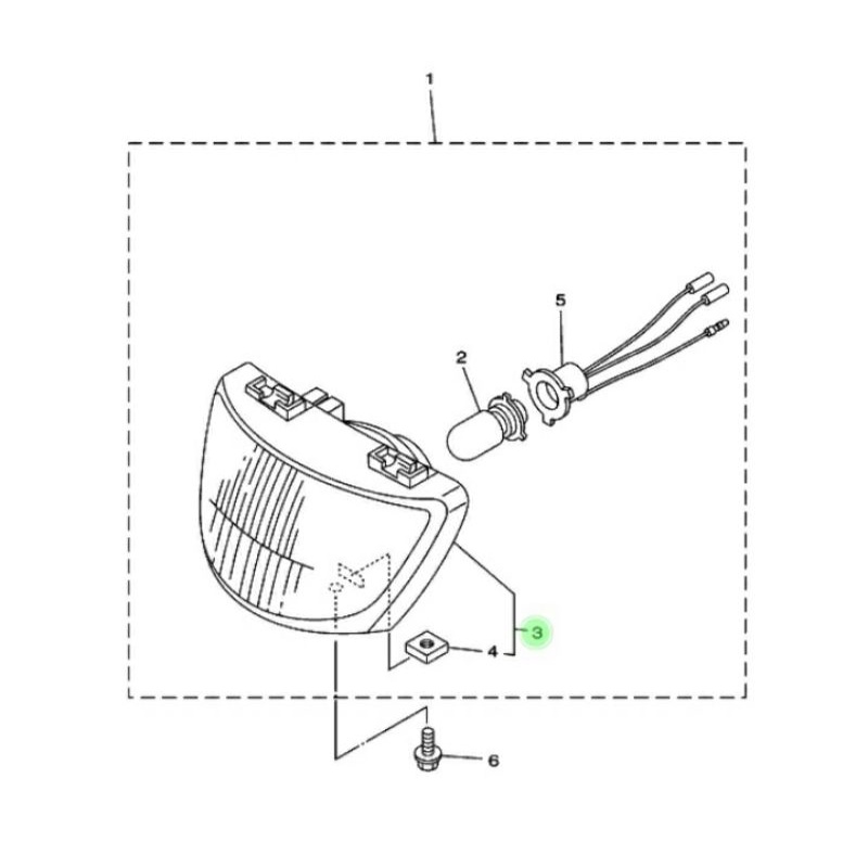 F1ZR FIZR FIZ R VEGA ORIGINAL YAMAHA HEADLIGHT HOUSING REFLECTOR ...
